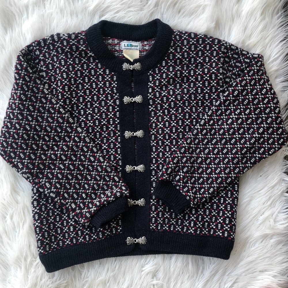 Vintage Heart Knit L.L. Bean Cardigan